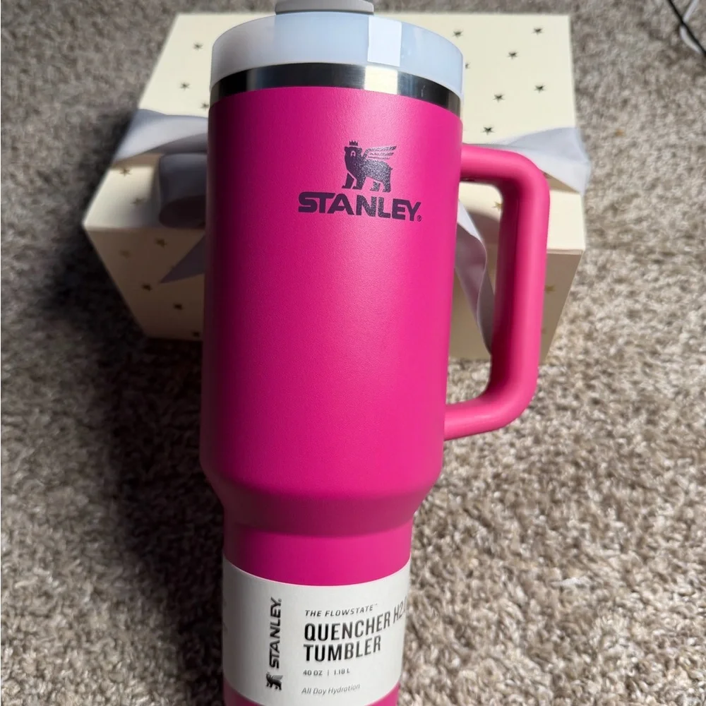 Stanley Hot Pink Quencher Tumbler with Handle - Picture 2 of 2